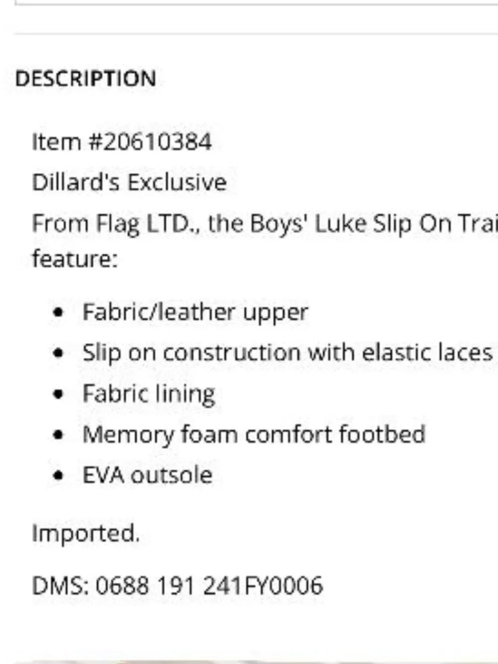 Flag LTD. Boys' Luke Slip on Trainer Sneakers (Youth) SIZE 3